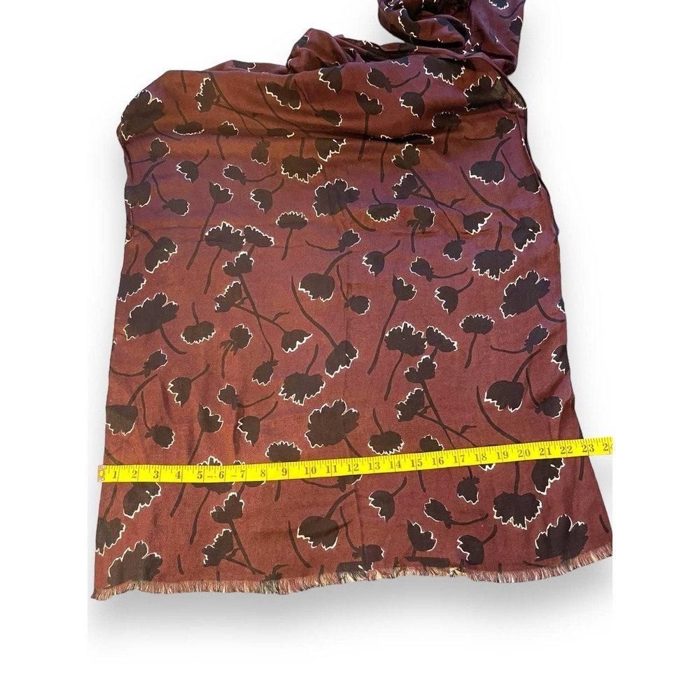 Loft Black Roses Floral Scarf Wrap Women's Black Cherry OS - Picture 10 of 10
